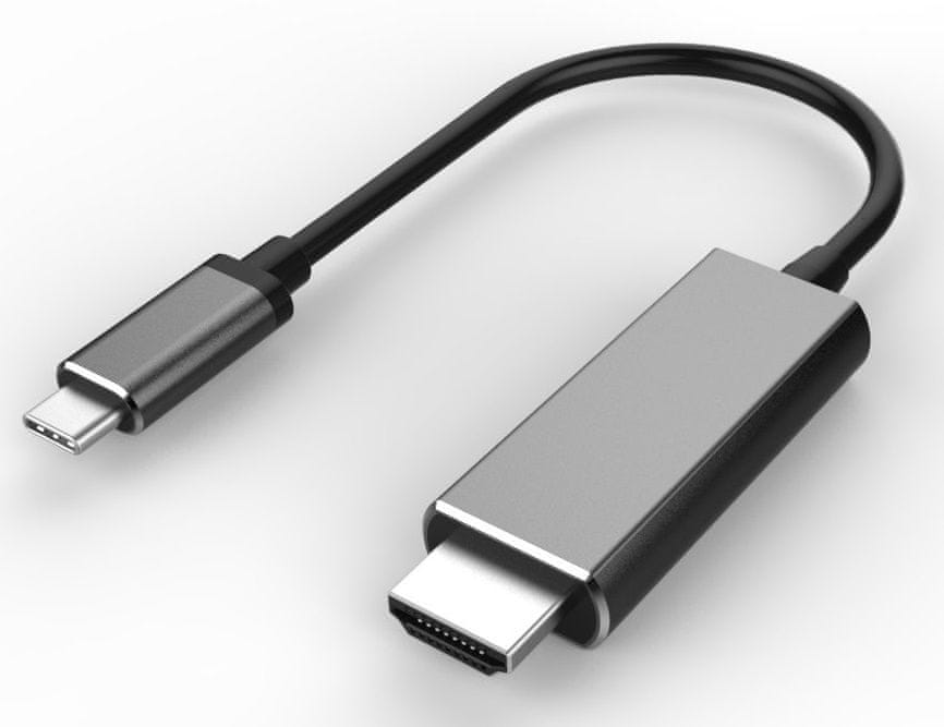 PremiumCord USB 3.1 typ C na HDMI kabel 1,8 m rozlišení obrazu 4K*2K@60 Hz Aluminium ku31hdmi08