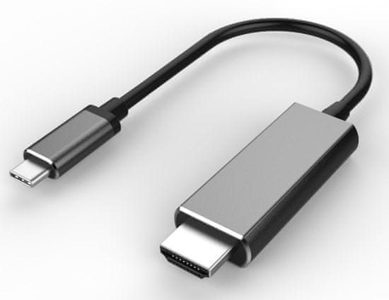 PremiumCord USB 3.1 typ C na HDMI kabel 1,8 m rozlišení obrazu 4K*2K@60 Hz Aluminium ku31hdmi08
