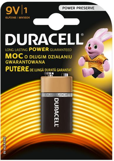Duracell Alkalické baterie 9 V, balení 1 ks 10PP100010