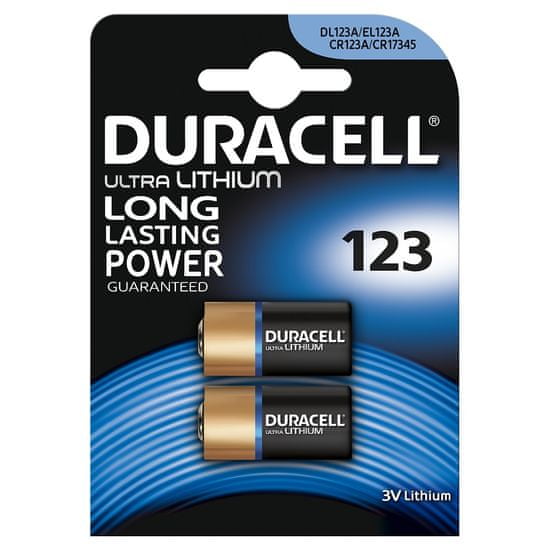 Duracell Lithiová baterie 123 3V, balení po 2 ks (CR123 / CR123A / CR17345) 10PP060001