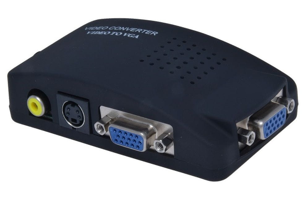 Levně PremiumCord Převodník kompozitního signálu s-video/cinch na VGA signál (DB15F) a-9