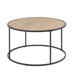 Design Scandinavia Konferenční stolek kulatý Seashell, 80 cm, dub