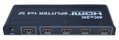 PremiumCord HDMI splitter 1-4 porty, kovové pouzdro, 4K, FULL HD, 3D khsplit4b - rozbaleno
