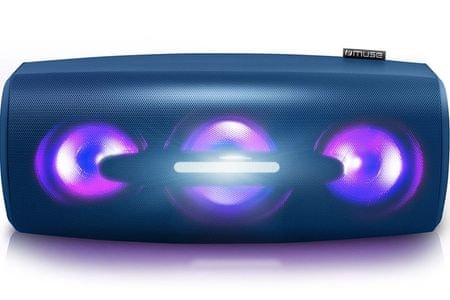 Bluetooth přenosný reproduktor Muse M-930 DJ světelné diody NFC IPX4 čistý zvuk