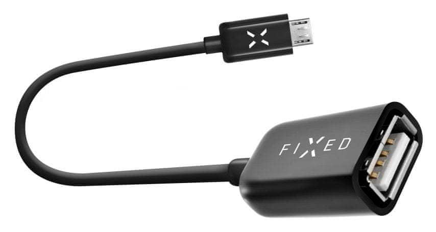 FIXED MicroUSB OTG adaptér pro mobilní telefony a tablety, USB 2.0, černý FIXA-MTOA-BK - použité