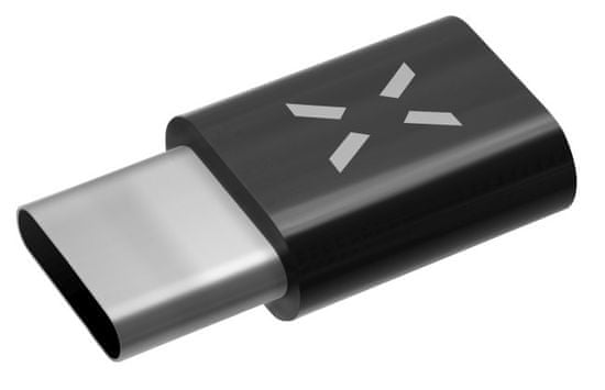 FIXED Redukce pro nabíjení a datový přenos z microUSB na USB-C 2.0, černá FIXA-MTOC-BK