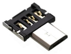 FIXED Miniaturní microUSB OTG adaptér pro mobilní telefony a tablety s pouzdrem, USB 2.0, černý FIXA-MTOAM-BK