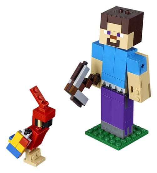 LEGO Minecraft 21148 Minecraft velká figurka: Steve s papouškem