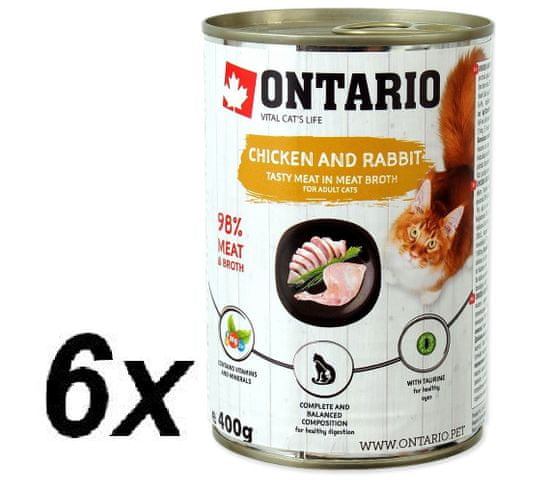 Ontario konzervy Chicken, Rabbit, Salmon Oil 6 x 400 g