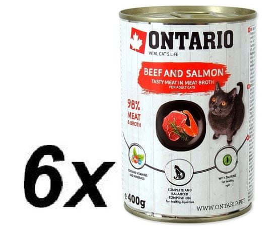 Ontario konzervy Beef, Salmon, Sunflower Oil 6 x 400 g