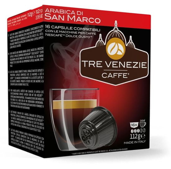 Tre Venezie ARABICA DI SAN MARCO kapsle pro kávovary Dolce Gusto, 16 ks