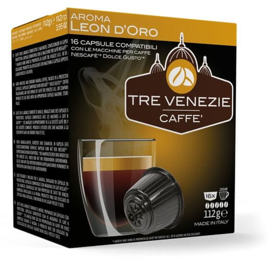 Tre Venezie LEON D'ORO kapsle pro kávovary Dolce Gusto, 16 ks