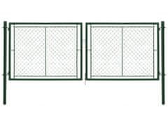 Dvoukřídlá brána poplastovaná Zn+PVC 3605×950 mm