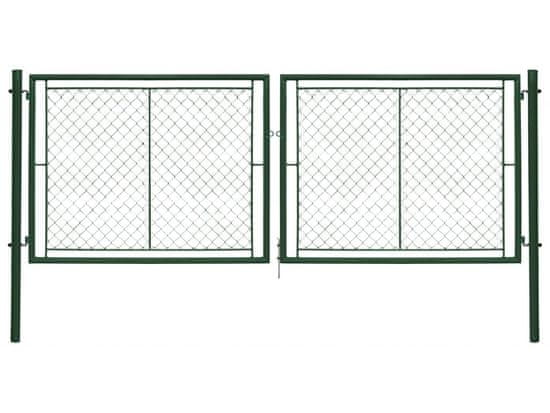 Dvoukřídlá brána poplastovaná Zn+PVC 3605×1950 mm
