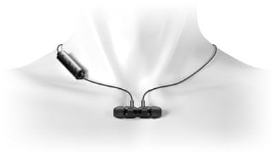 Praktikus vezeték nélküli fejhallgató, nem esik le, erősen tart, mágneses kapcsolattal.