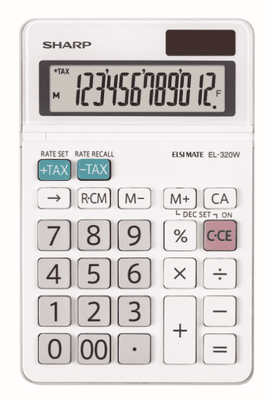 Stolní kalkulačka Sharp EL320W, výpočet daní