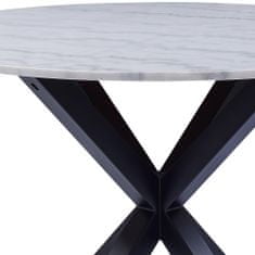 Design Scandinavia Jídelní stůl Skyline, 110 cm, mramor/černá