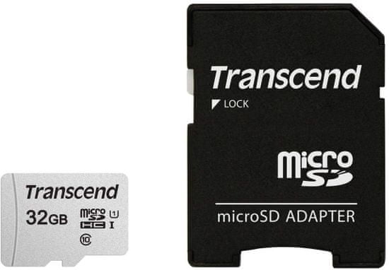 Transcend microSDHC 32GB, 300S, UHS-I, U1 + adaptér (TS32GUSD300S-A)