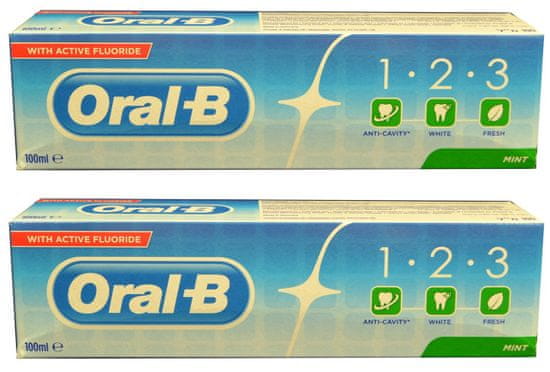 Oral-B Zubní pasta 2 x 100 ml 1-2-3 Fresh Mint