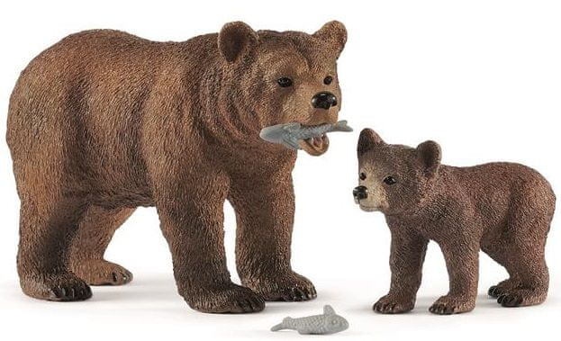 Levně Schleich 42473 Medvědice Grizzly s mládětem - rozbaleno
