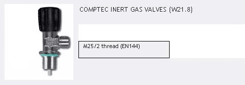 SCUBATECH Ventil mono COMPTEC, M25/2 - ARGON