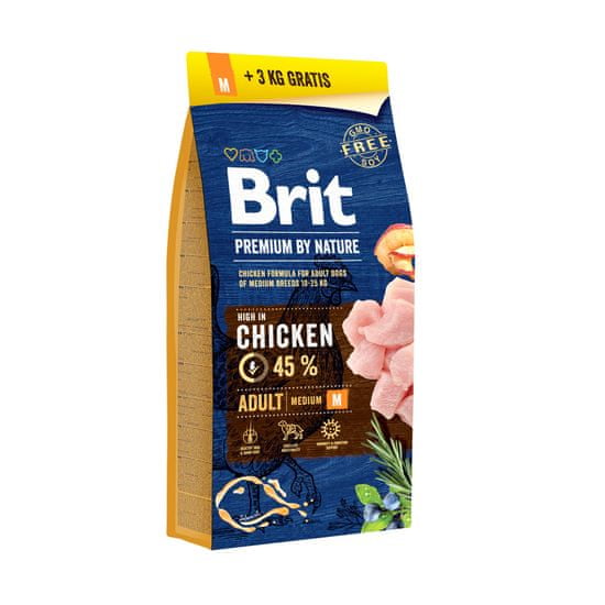 Brit Premium by Nature Adult M 15+3 kg Zdarma