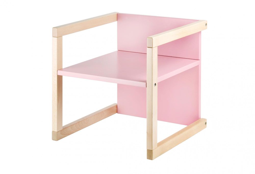 Wood Partner Dětská židle WENDY 3v1 lak/růžová