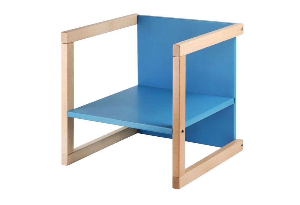 Wood Partner Dětská židle WENDY 3v1 lak/modrá