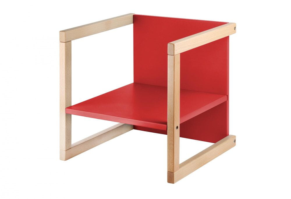 Wood Partner Dětská židle WENDY 3v1 lak/červená