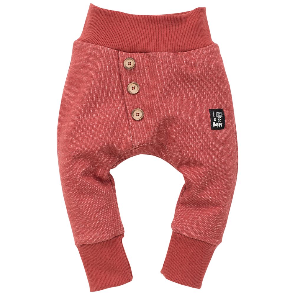 PINOKIO dětské kalhoty Happy Llama 98 červená