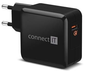 Connect IT QUICK CHARGE 3.0 nabíjecí adaptér 1× USB (3 A), QC 3.0, černý CWC-2010-BK