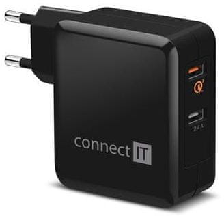 Connect IT QUICK CHARGE 3.0 nabíjecí adaptér 2× USB (3,4 A), QC 3.0, černý CWC-3010-BK