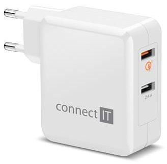 Connect IT QUICK CHARGE 3.0 nabíjecí adaptér 2× USB (3,4 A), QC 3.0, bílý CWC-3010-WH