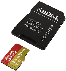 SanDisk Extreme Micro SDXC 400GB A2 C10 V30 UHS-I + adaptér (SDSQXA1-400G-GN6MA)