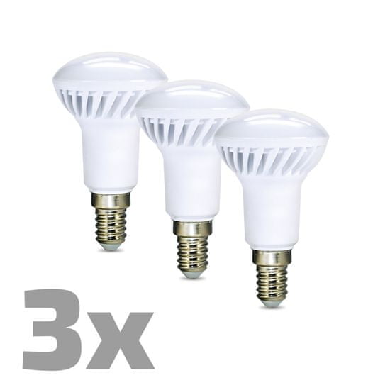 Solight LED žárovka 3-pack, reflektorová, R50, 5 W, E14, 3000 K, 400 lm, bílé provedení
