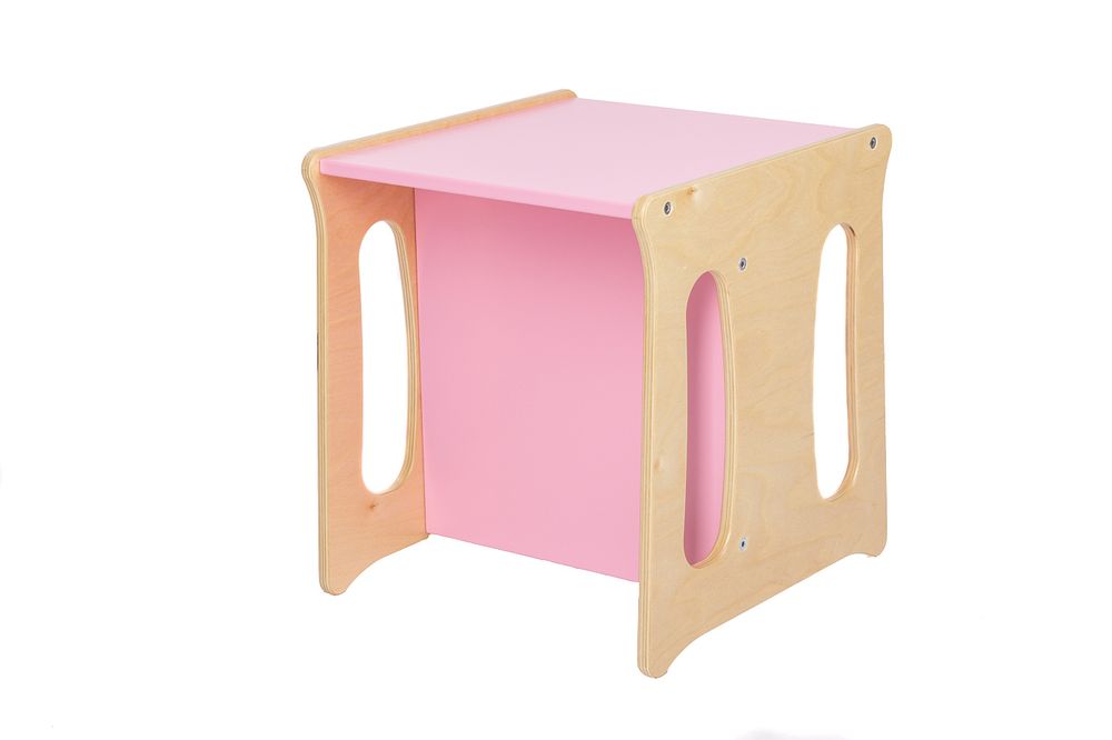 Wood Partner Dětská židle UNIVE 3v1 lak/růžová