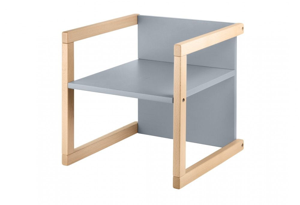 Wood Partner Dětská židle WENDY 3v1 lak/šedá