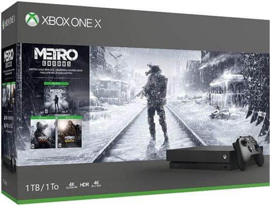 Microsoft Xbox One X 1TB + Metro Trilogy Bundle - použité