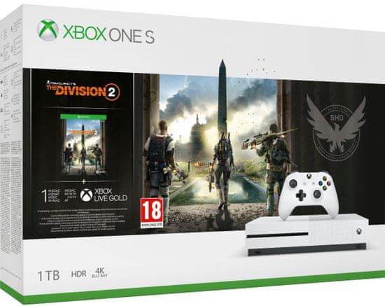 Microsoft Xbox One S 1TB + Tom Clancy’s The Division 2 - rozbaleno
