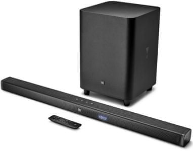 JBL soundbar 3.1 bar dolby digital výkon 450 W hdmi pro až 3 4k zařízení bezdrátová technologie bluetooth