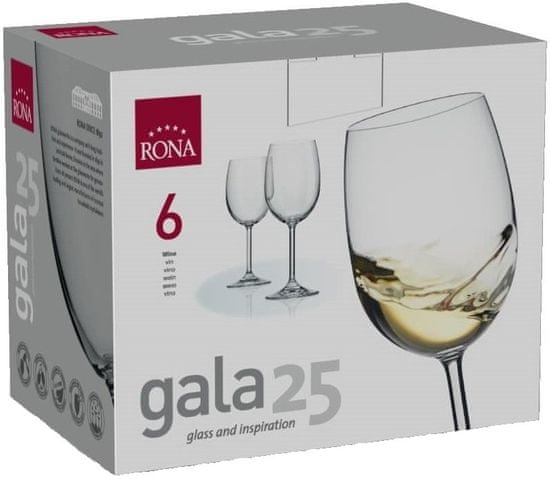 Rona Select Sklenice GALA bílé víno 250 ml 6 ks