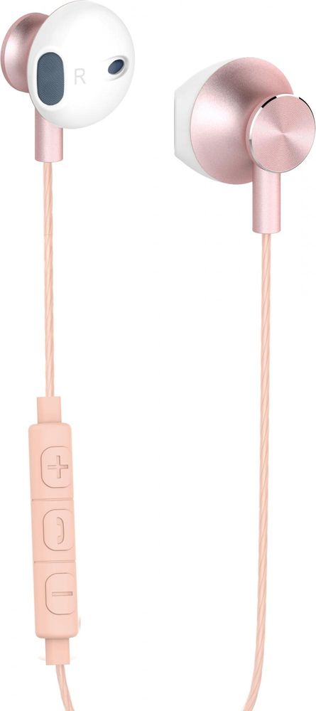 Yenkee YHP 305 sluchátka s mikrofonem, bílá/růžová