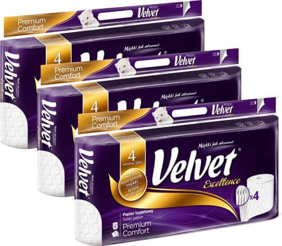 Velvet Excellence Premium Comfort toaletní papír 3 x 8 rolí