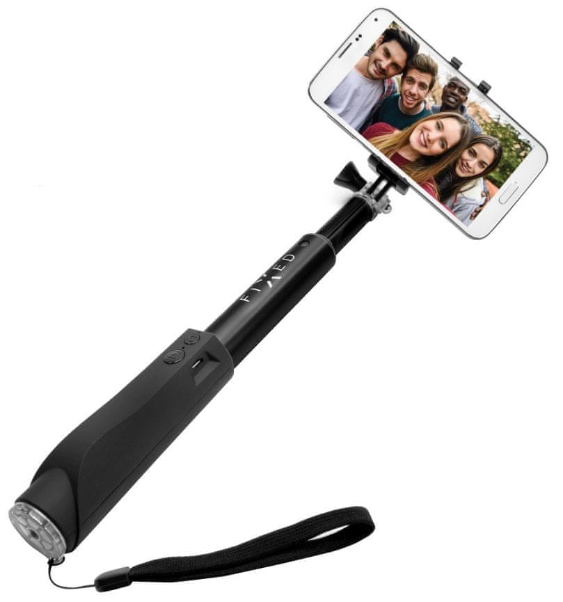 FIXED Teleskopický selfie stick v luxusním hliníkovém provedení s BT spouští, černý FIXSS-BT-BK - zánovní