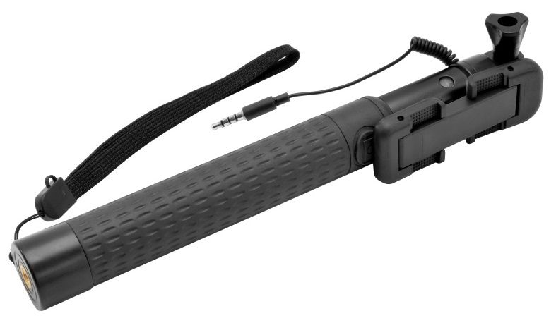 FIXED Teleskopický selfie stick v luxusním hliníkovém provedení, 3,5 mm jack, černý FIXSS-W-BK