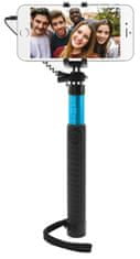 FIXED Teleskopický selfie stick v luxusním hliníkovém provedení, 3,5 mm jack, modrý FIXSS-W-BL