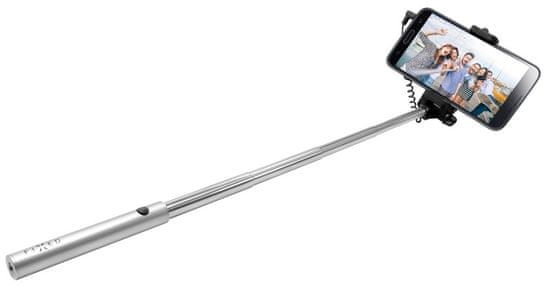 FIXED Kompaktní selfie stick Snap Mini, spoušť přes 3,5 mm jack, stříbrný FIXSS-SNM-SL