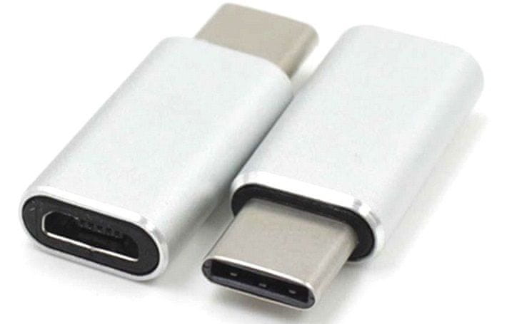 Levně PremiumCord Adaptér USB 3.1 Gen. 1 konektor C/male - USB 2.0 Micro-B/female, stříbrný