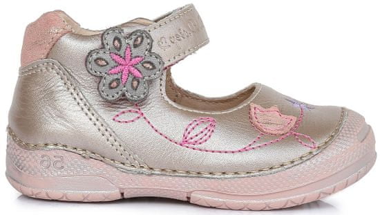 D-D-step dívčí kožené sandály s kytičkou