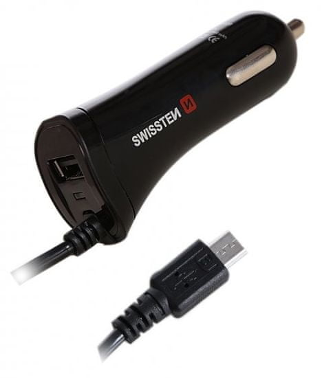 SWISSTEN CL autonabíječka microUSB a USB 2,4 A Power 20111000